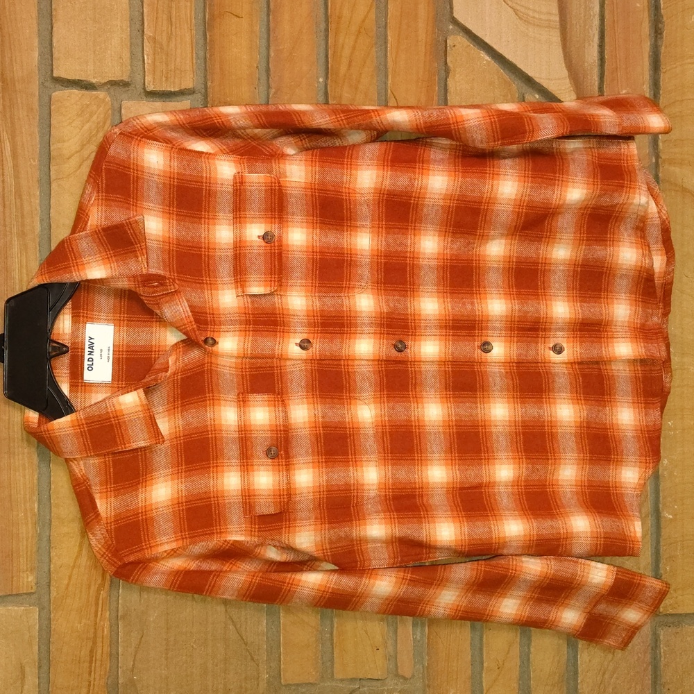 Old Navy Rust Plaid Shirt